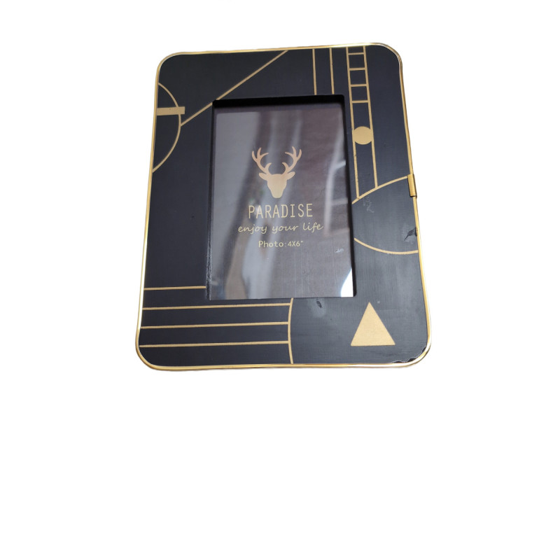 Ramka 9x13cm drewniana czarny/złoty 8701